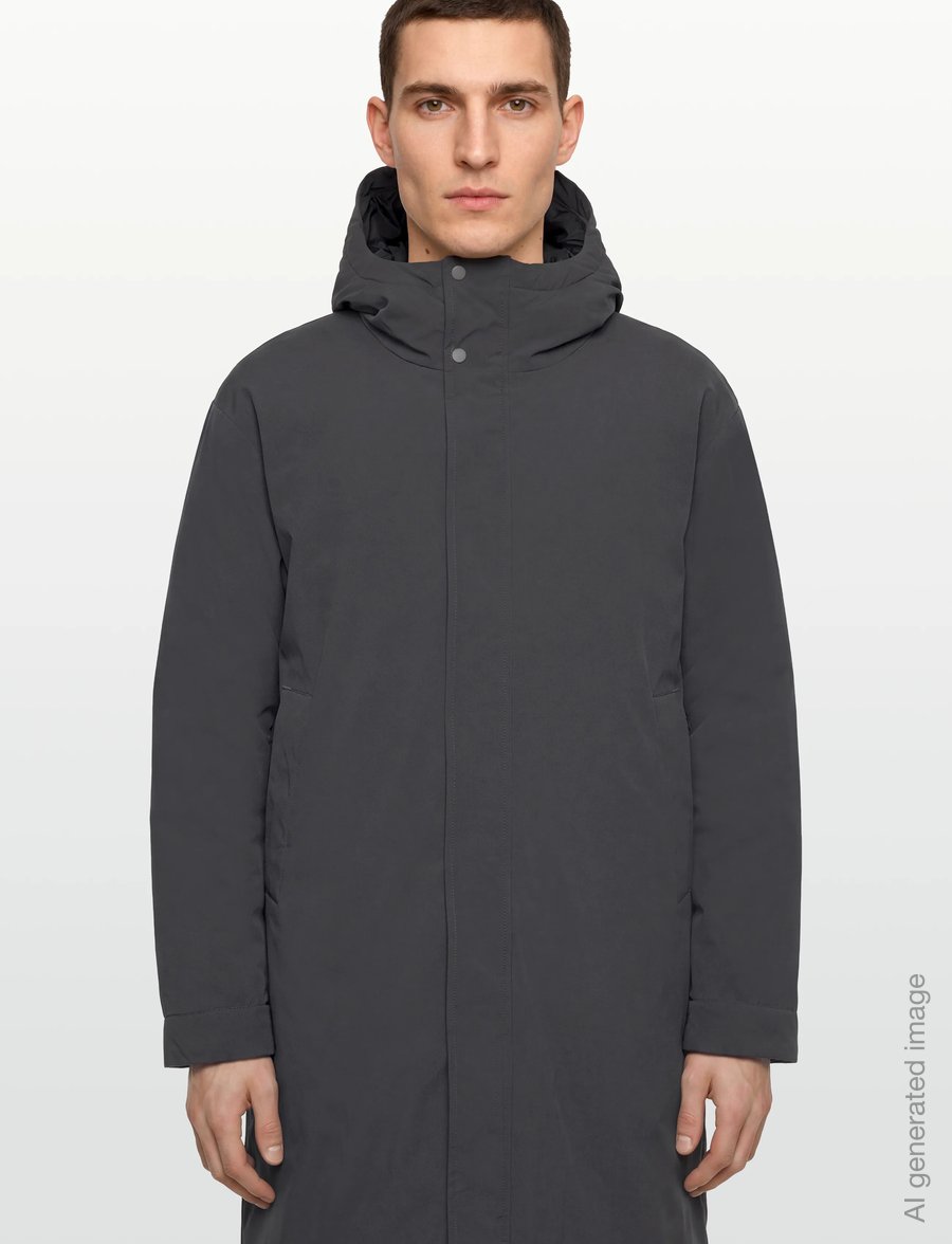 Revolution - Long Puffer Jacket - parkas - darkgrey - 3
