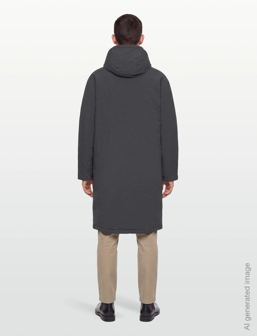 Revolution - Long Puffer Jacket - parkas - darkgrey - 4