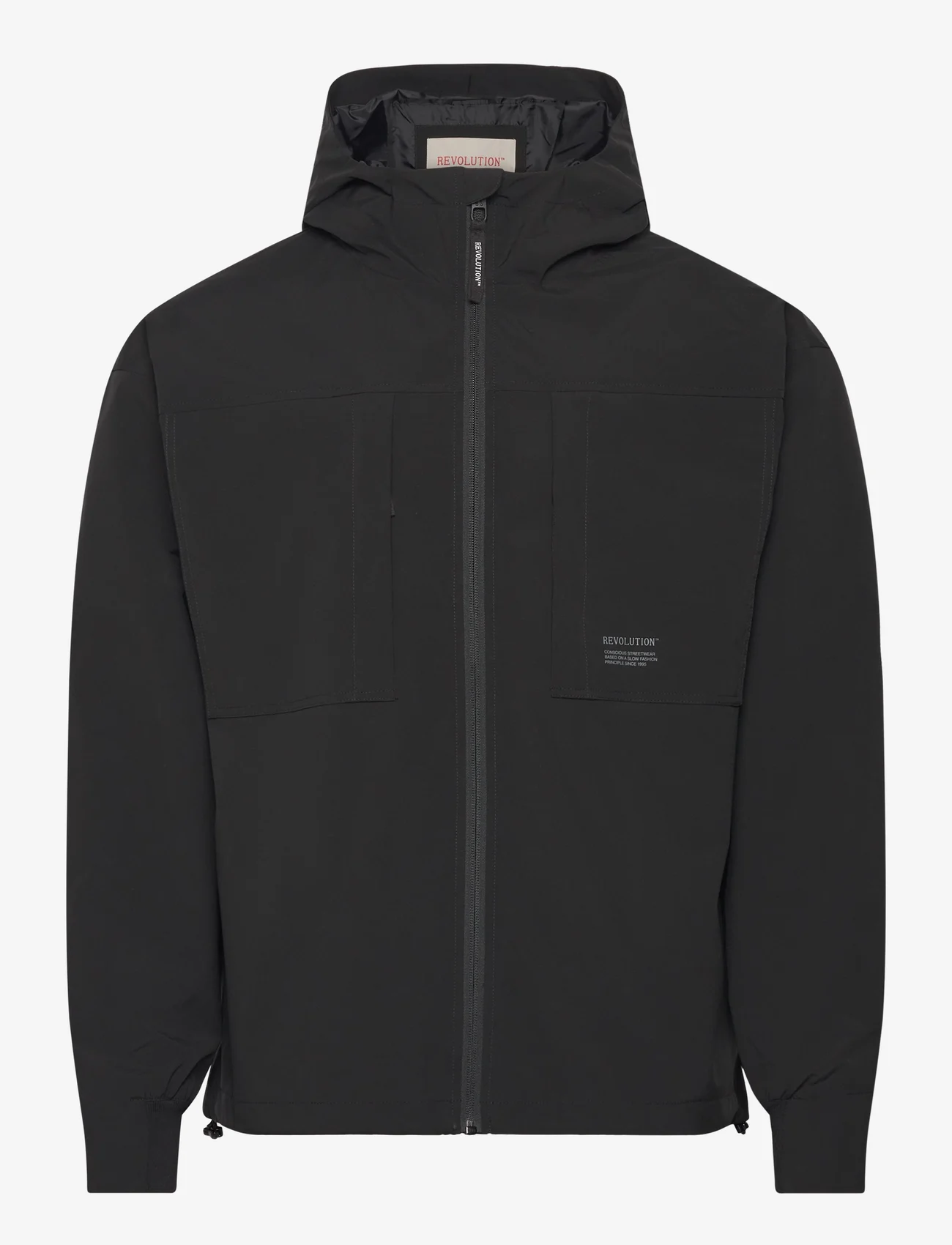 Revolution - Hooded Windbreaker - spring jackets - black - 0