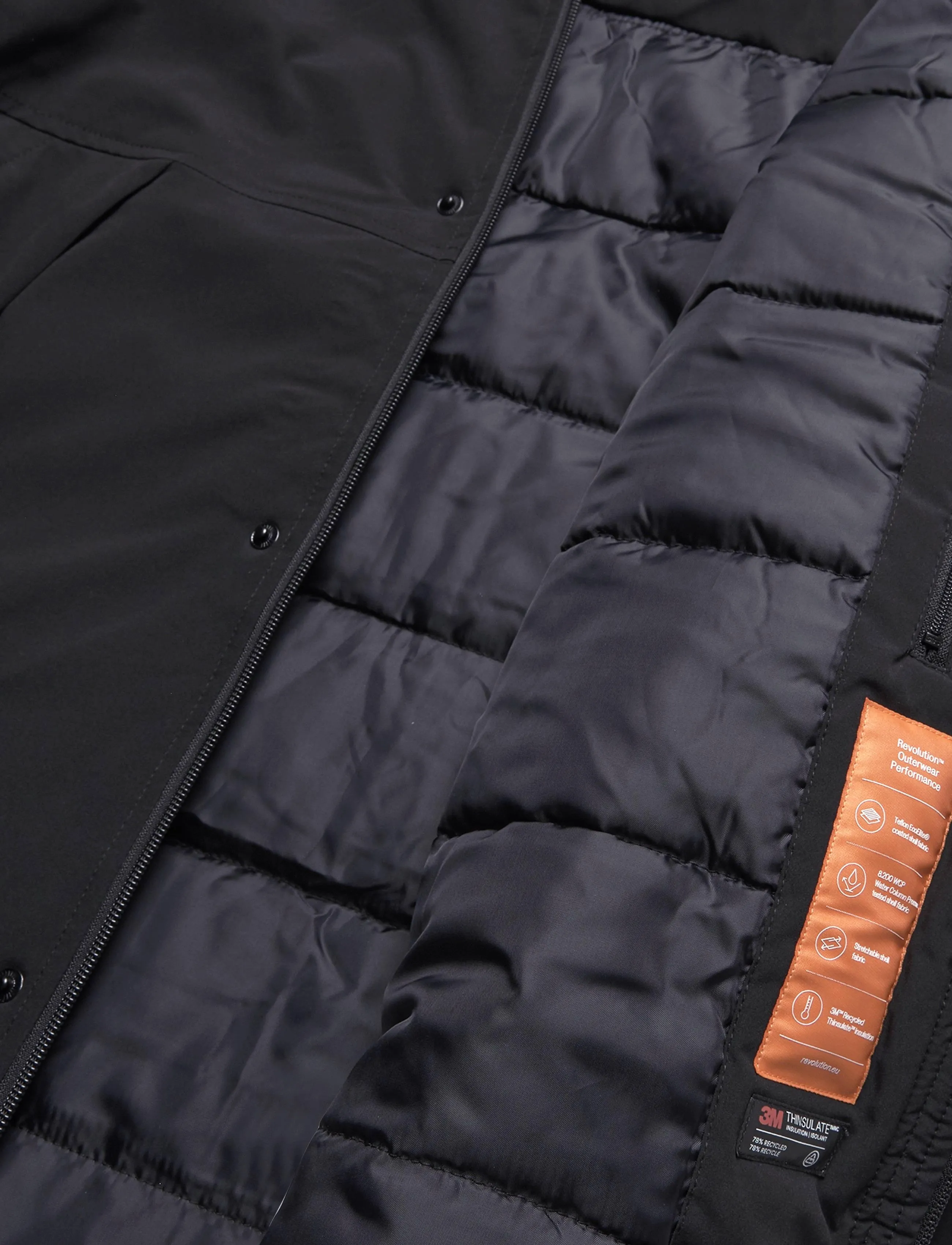 Revolution - Padded Tech Jacket - parkas - black - 5
