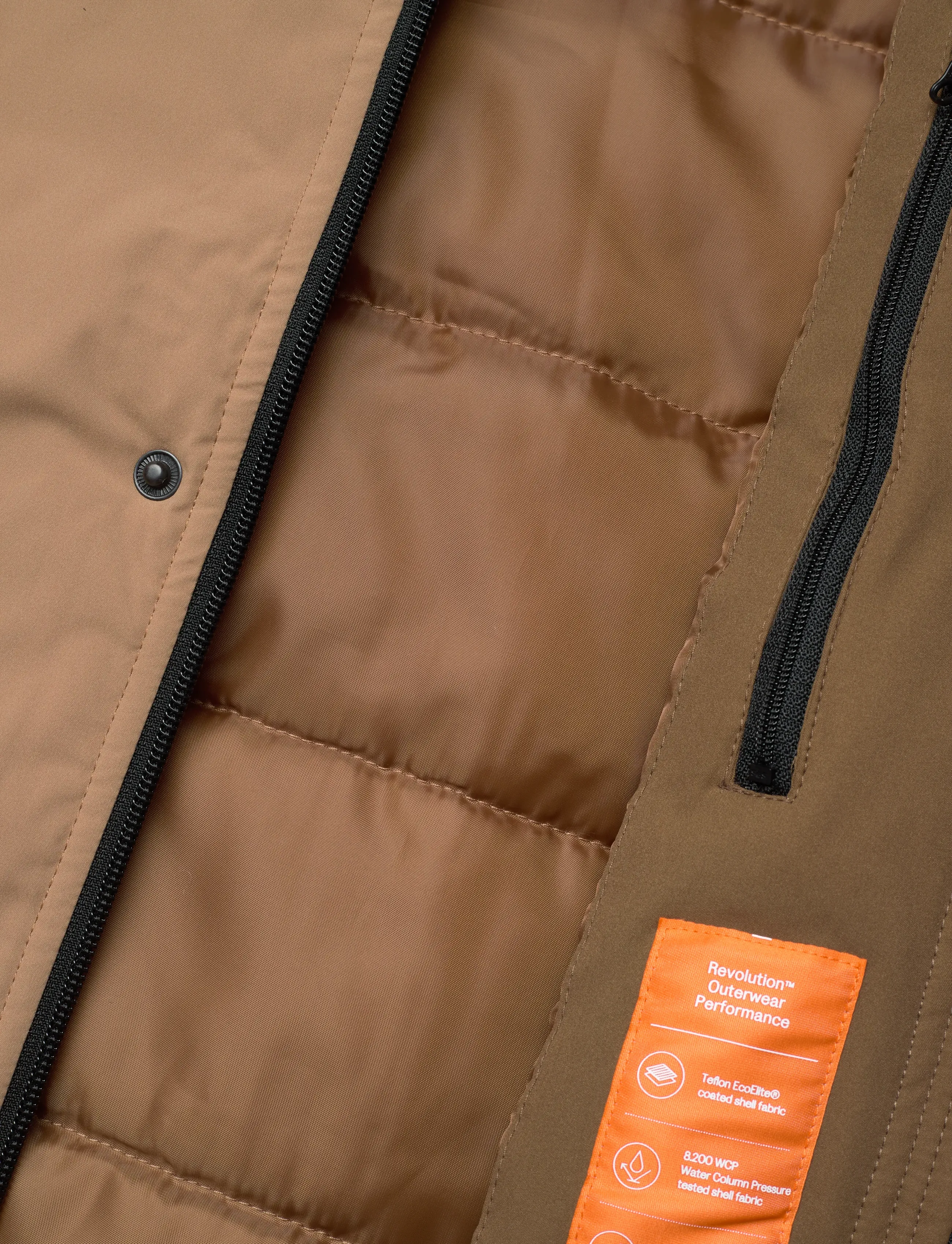 Revolution - Padded Tech Jacket - padded jackets - brown - 4