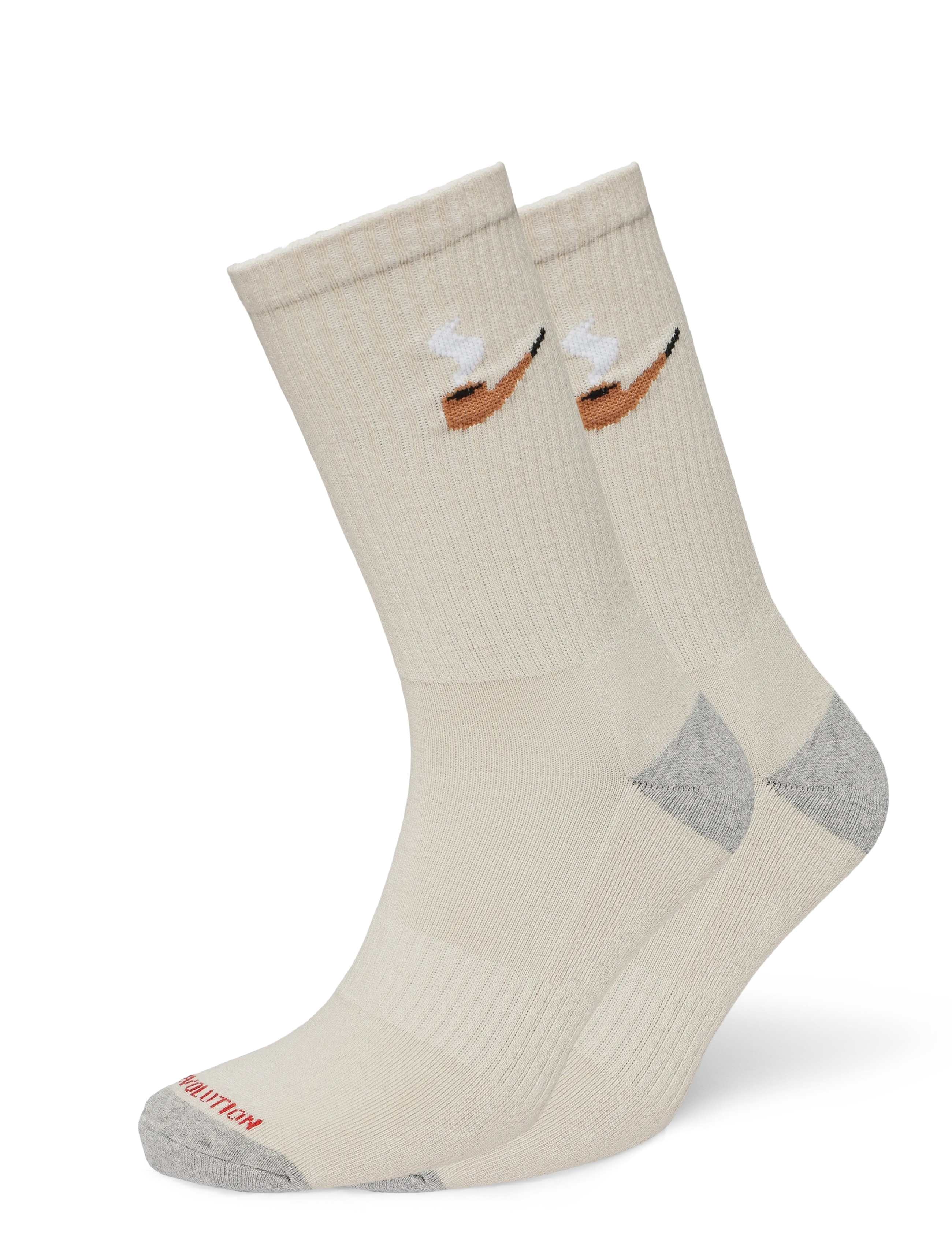 Revolution Jaquard Crew Sock - Sokid - OFFWHITE / cream