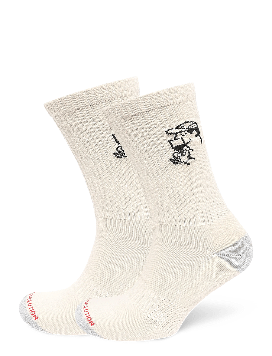 Revolution - Jaquard Crew Sock - klassikalised sokid - offwhite - 0
