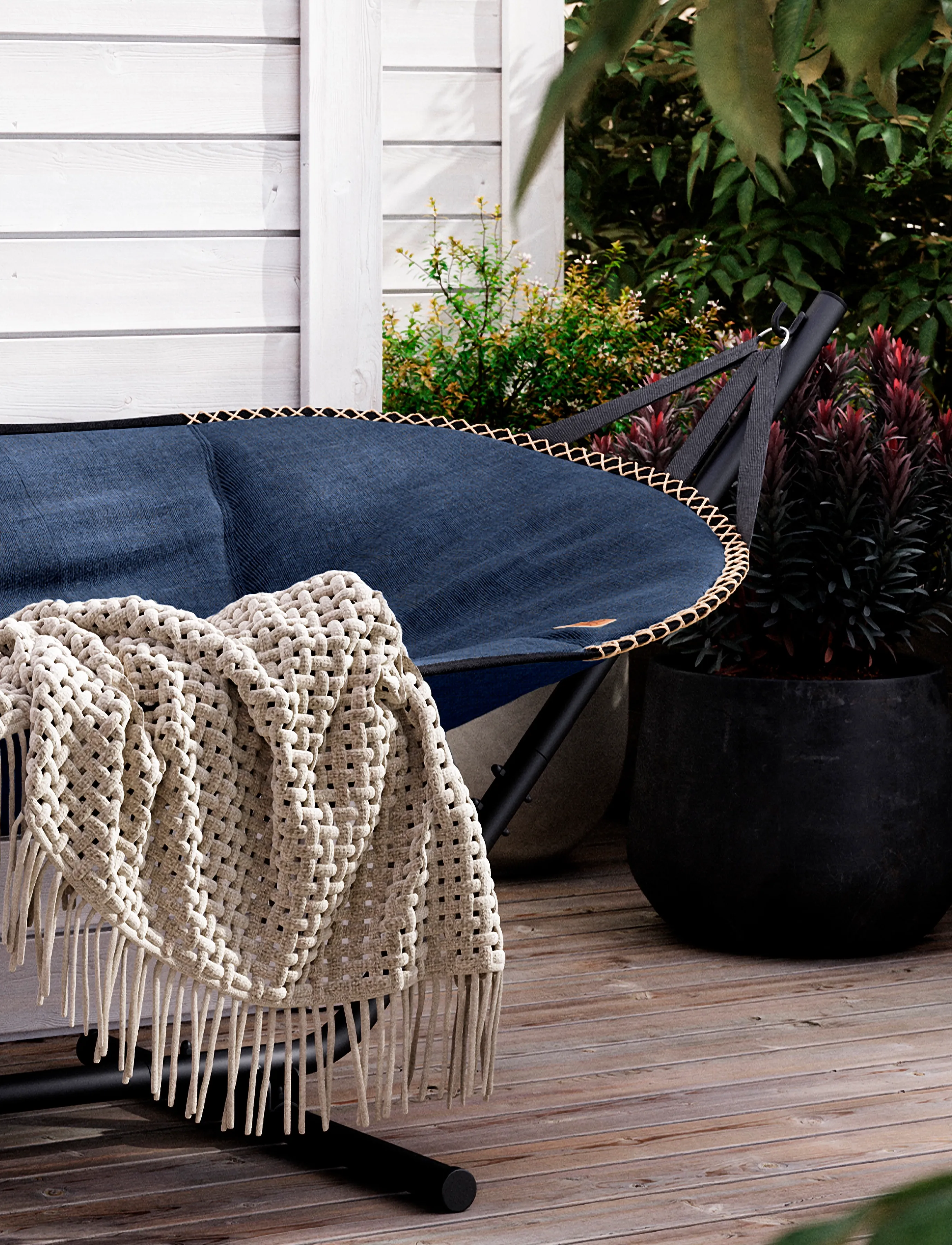 SACKit Cobana Hammock Indigo - Black Alu Frame***, One Size, Navy, Outdoor Environment > Outdoor Seating, Unisex