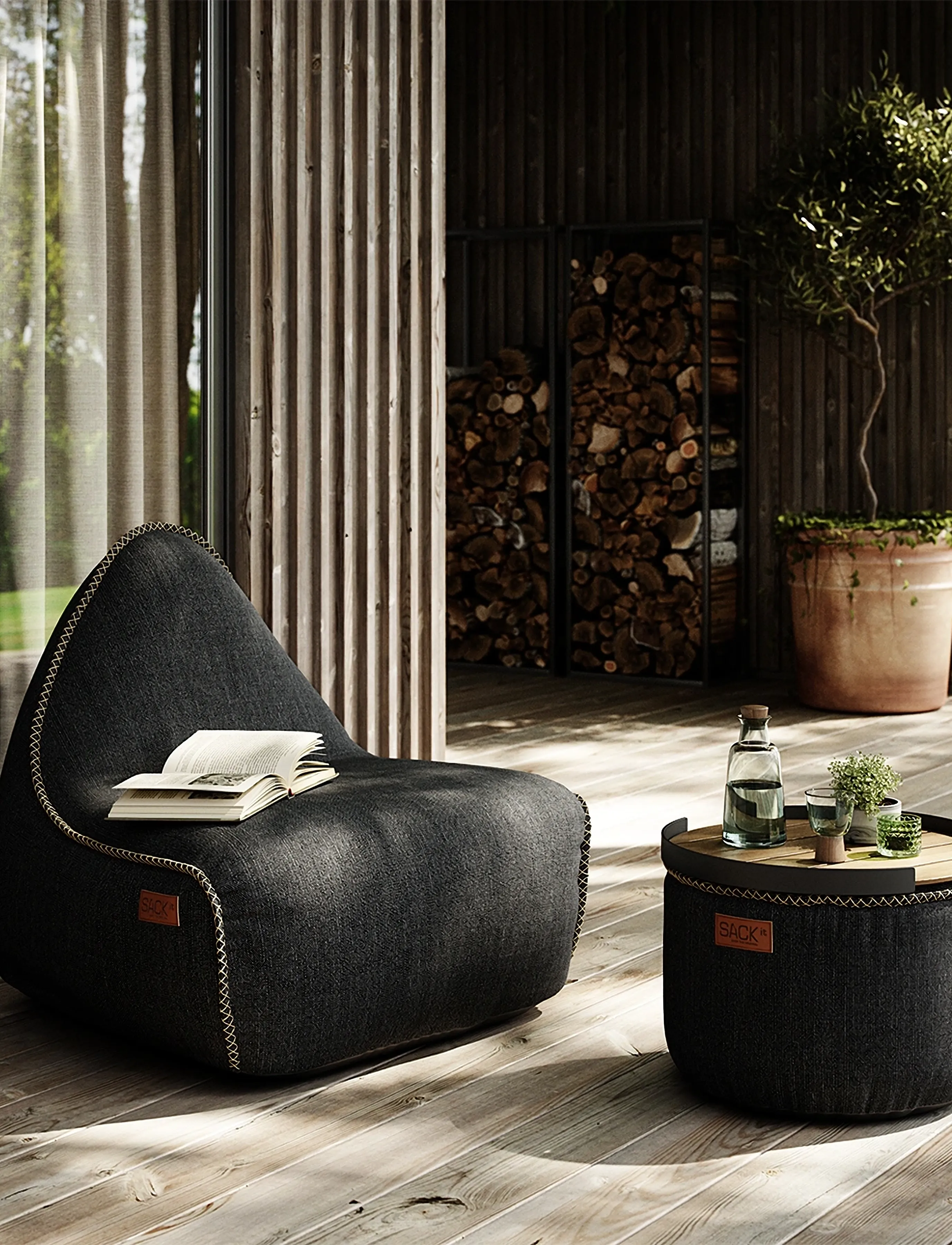 SACKit Cobana Lounge Chair, One Size, Black, Stole Og Skamler > Stole, Unisex