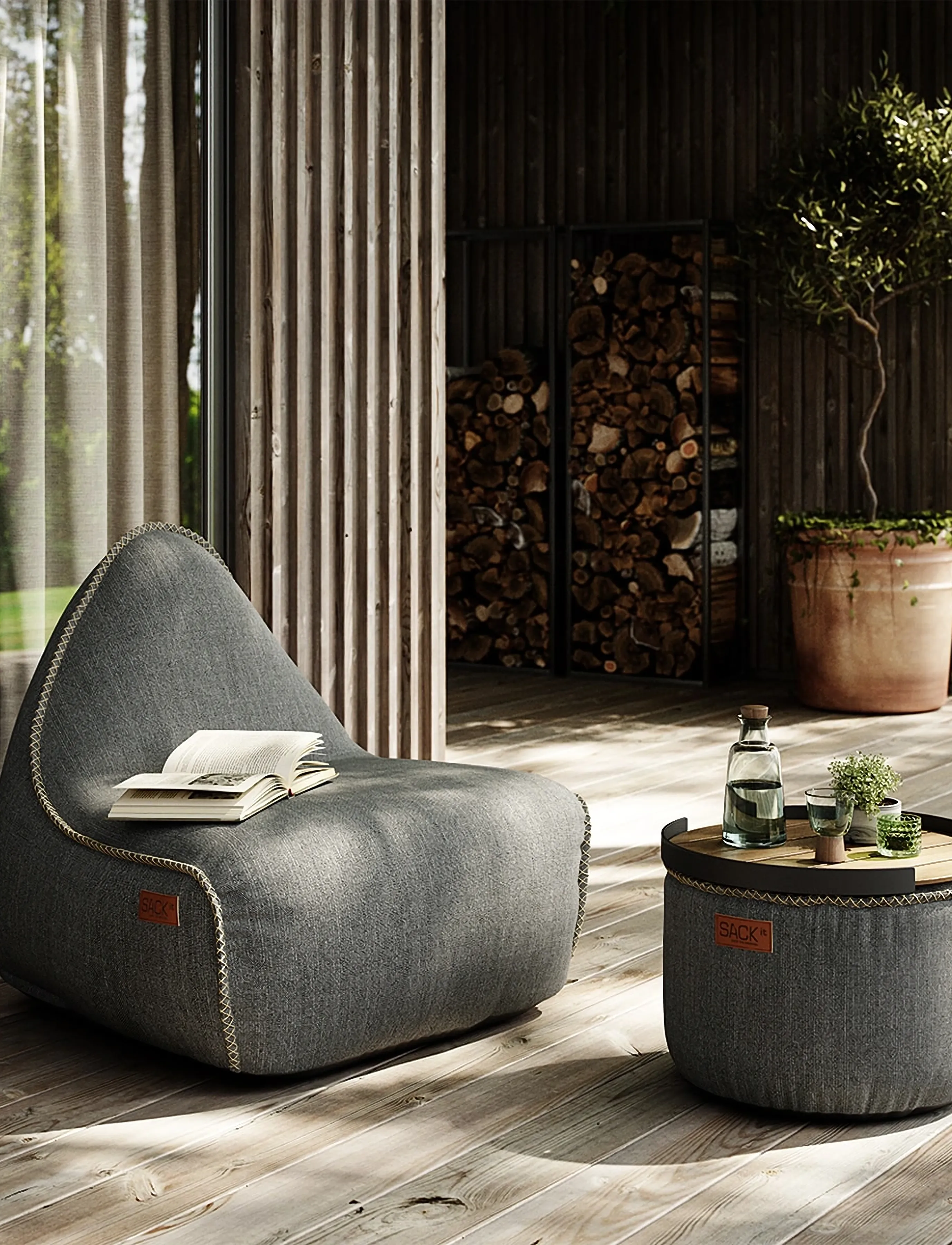 SACKit Cobana Lounge Chair, One Size, Grey, Stole Og Skamler > Stole, Unisex