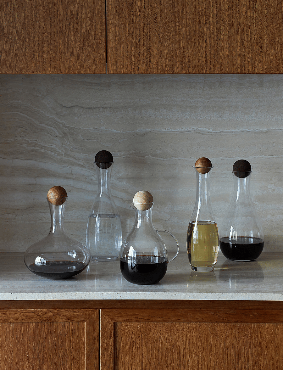 Sagaform - Nature wine carafe with oak stopper - weinkaraffen & dekantierer - clear - 2