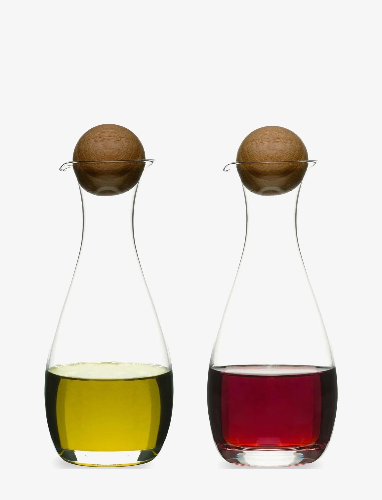 Sagaform - Nature Oil/vinegar bottles oak stoppers, 2-pack - bottles, pourers & drizzlers - clear - 0