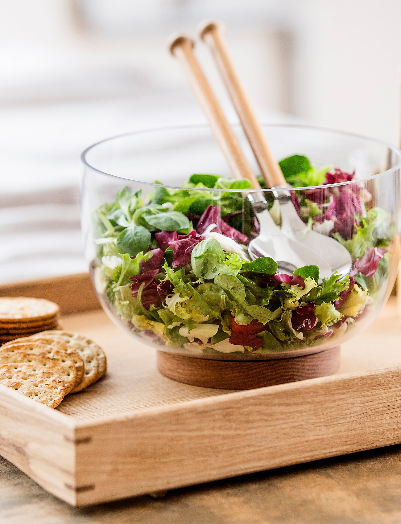 Sagaform Nature Salat Utensils 2 Pcs Set, One Size, Cutlery, Braun - Salad Servers, Homeware