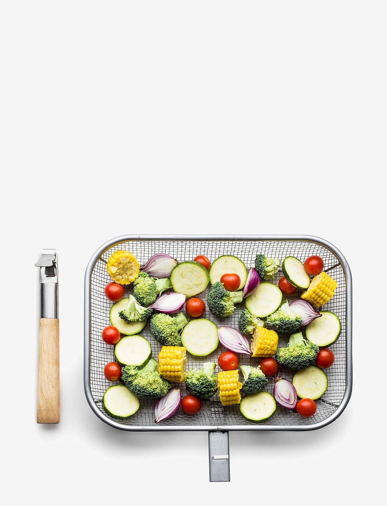 Sagaform - Fredde BBQ basket - osta hinna alusel - silver/brown - 0