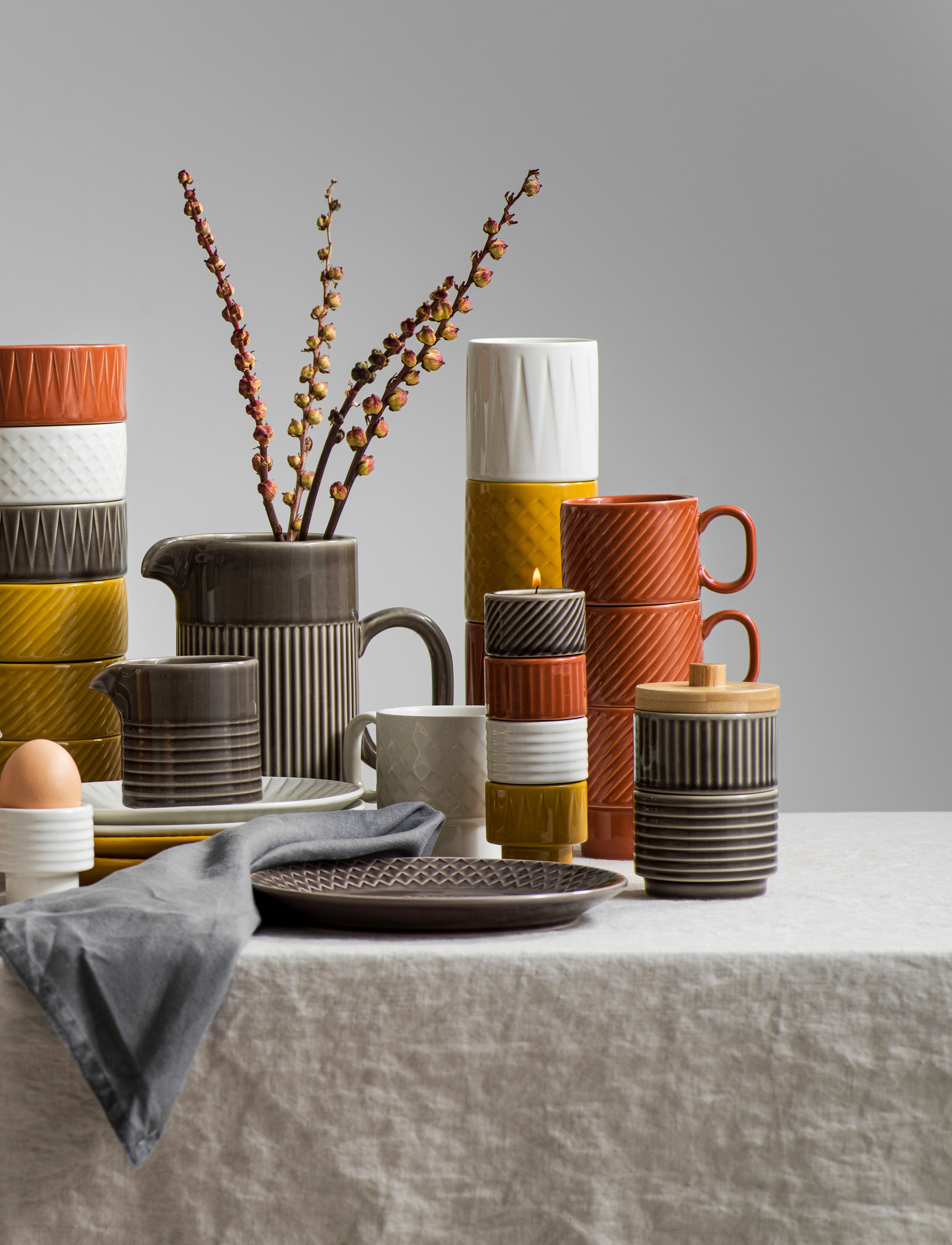 Sagaform Coffee & More, Serving Bowls With Bambo Lid 2-Pack, One Size, Grey, Køkkenopbevaring > Køkkenkrukker, Unisex