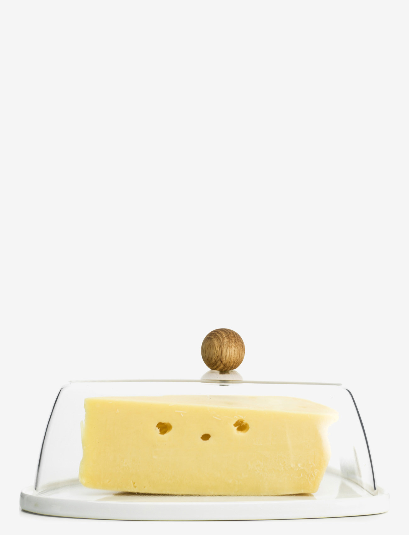 Sagaform - Nature Cheese with oak handle - käsedosen - clear - 0