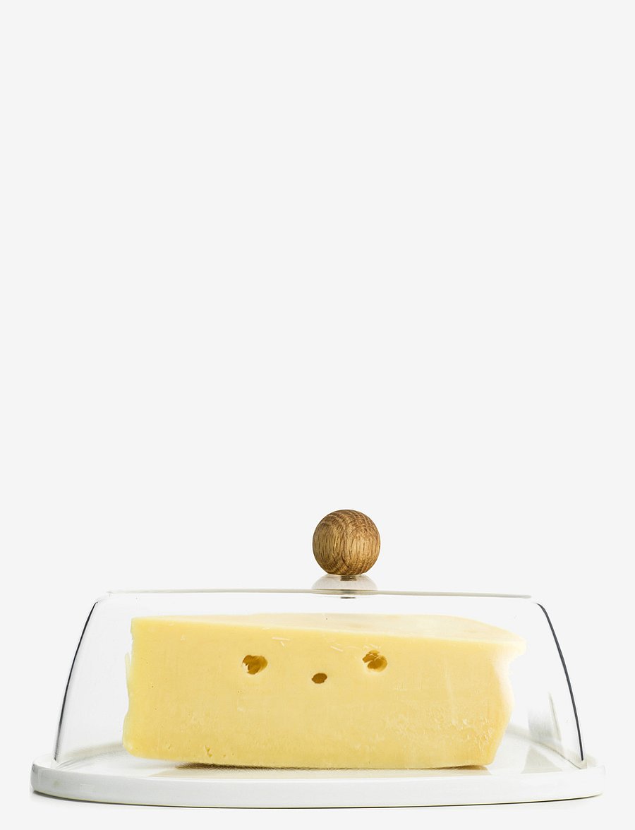 Sagaform - Nature Cheese with oak handle - käsedosen - clear - 1