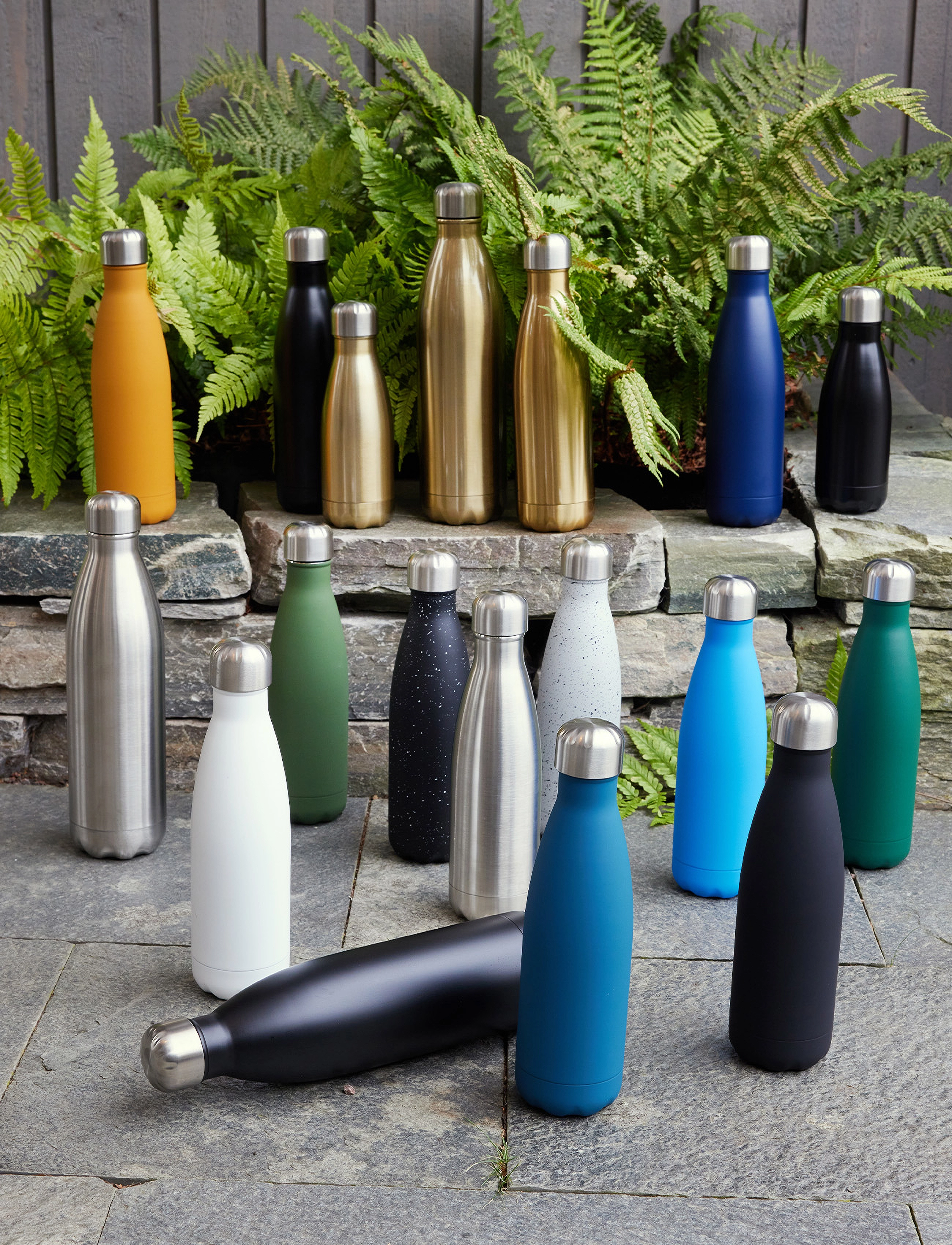Sagaform Steel Bottle Rubber Finish 50Cl, 50 CL, Kitchen, Grün - Water Bottles, Homeware