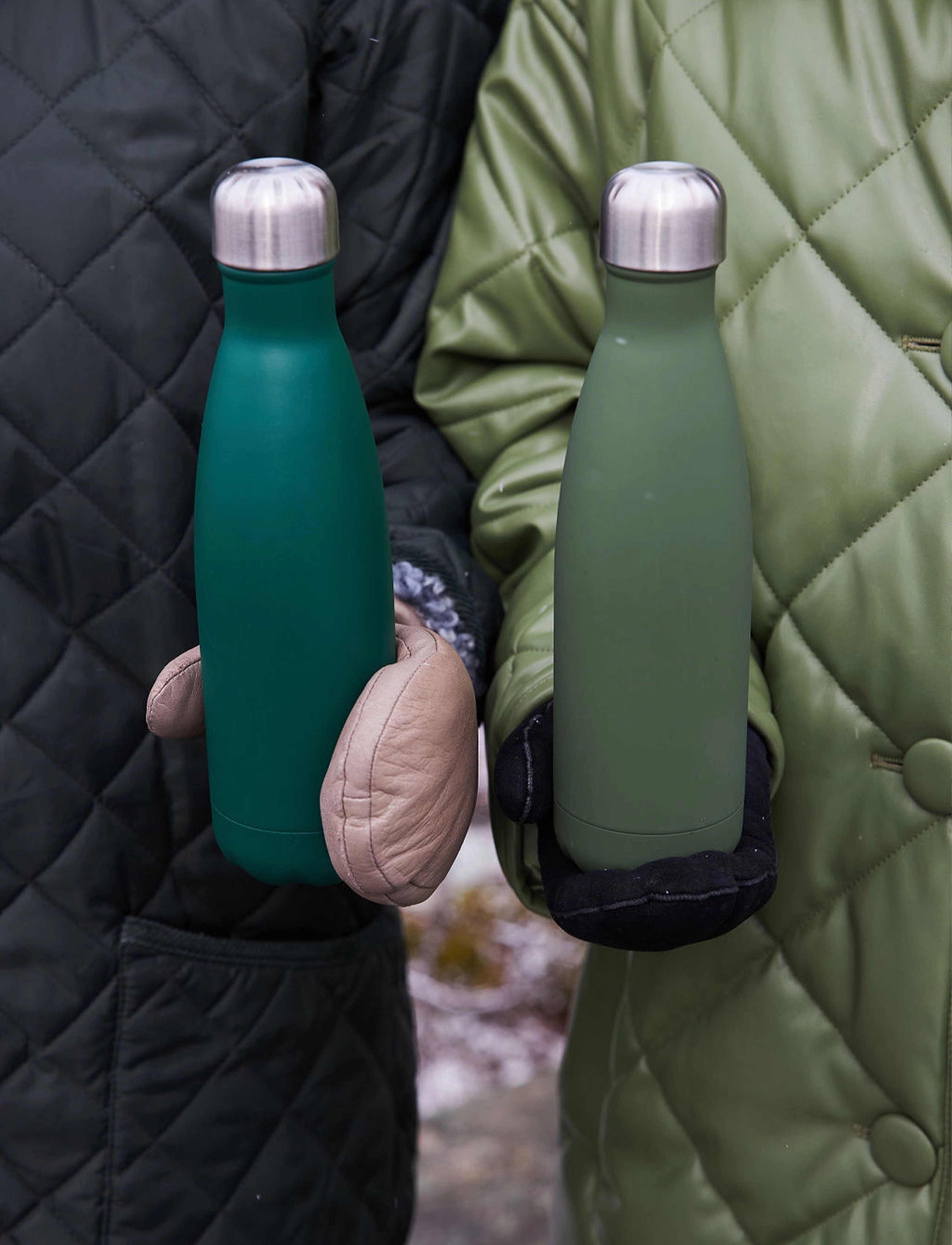 Sagaform - Steel bottle rubber finish 50cl - thermosfles - green - 2