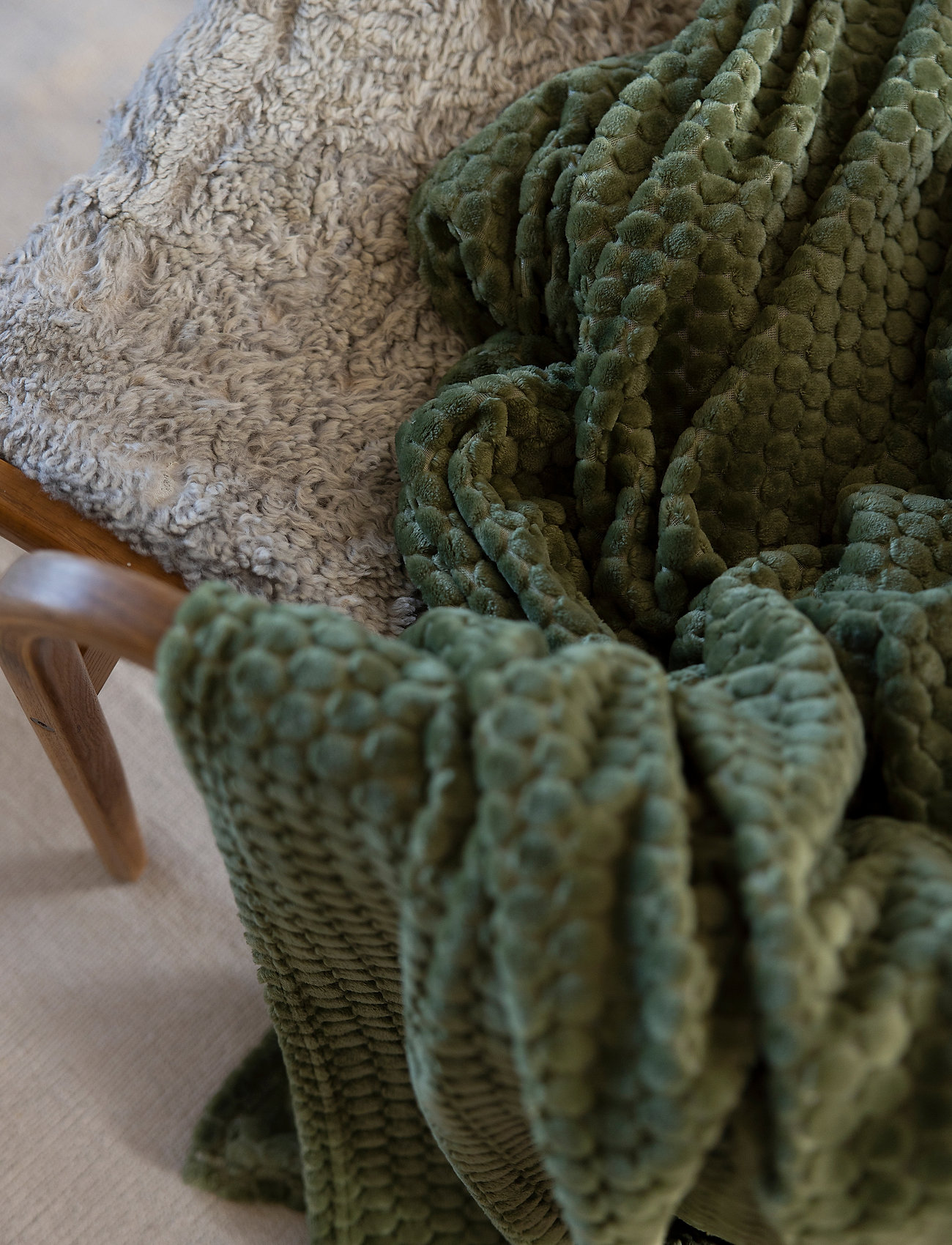 Sagaform - Maja fleece plaid - blankets & throws - green - 1
