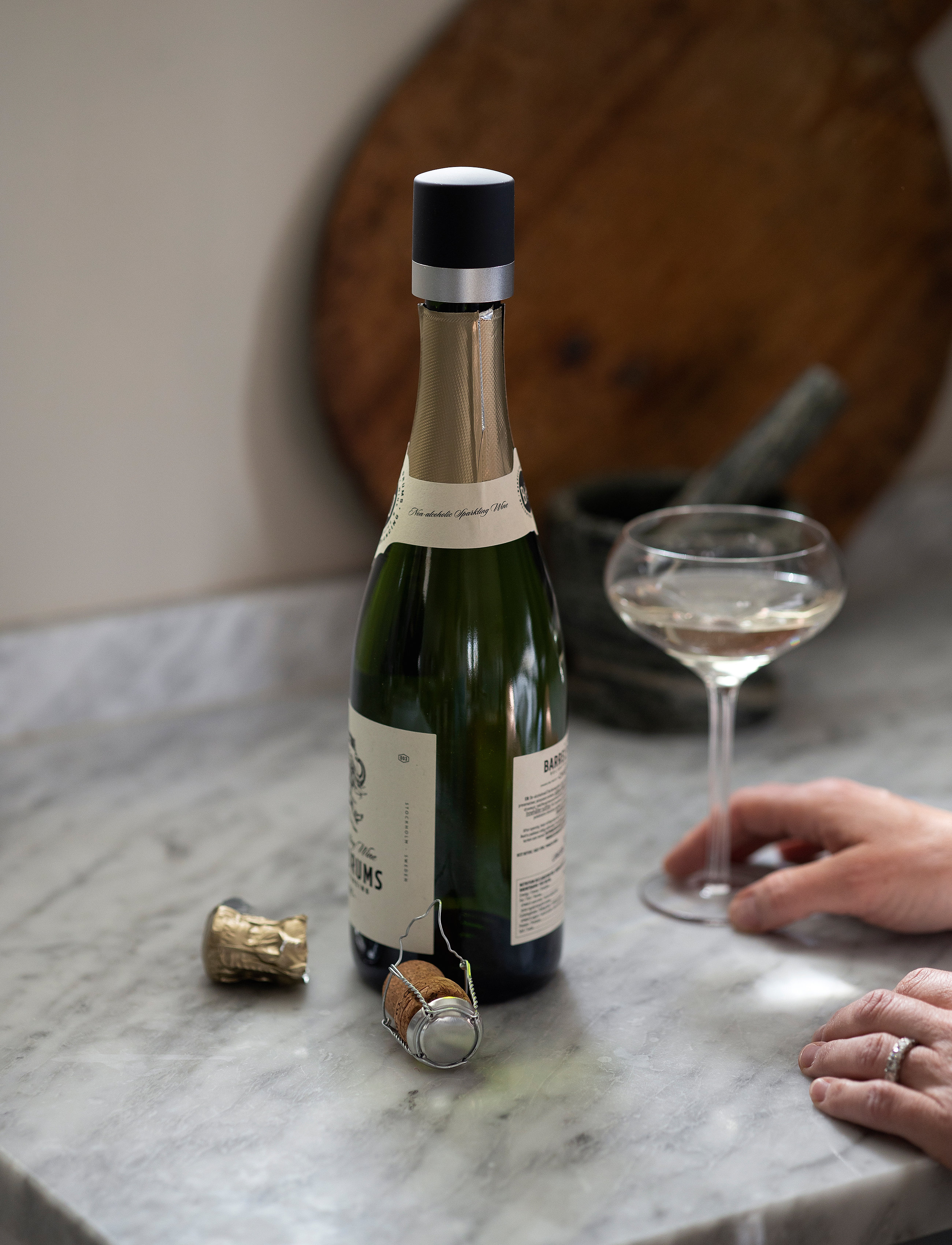 Sagaform Axel Vin- Og Champagnepropper, 2-Pak, 4X4X4.5 cm, Drink & Bar Accessories, Schwarz - Bottle Openers Wine Stoppers, Homeware