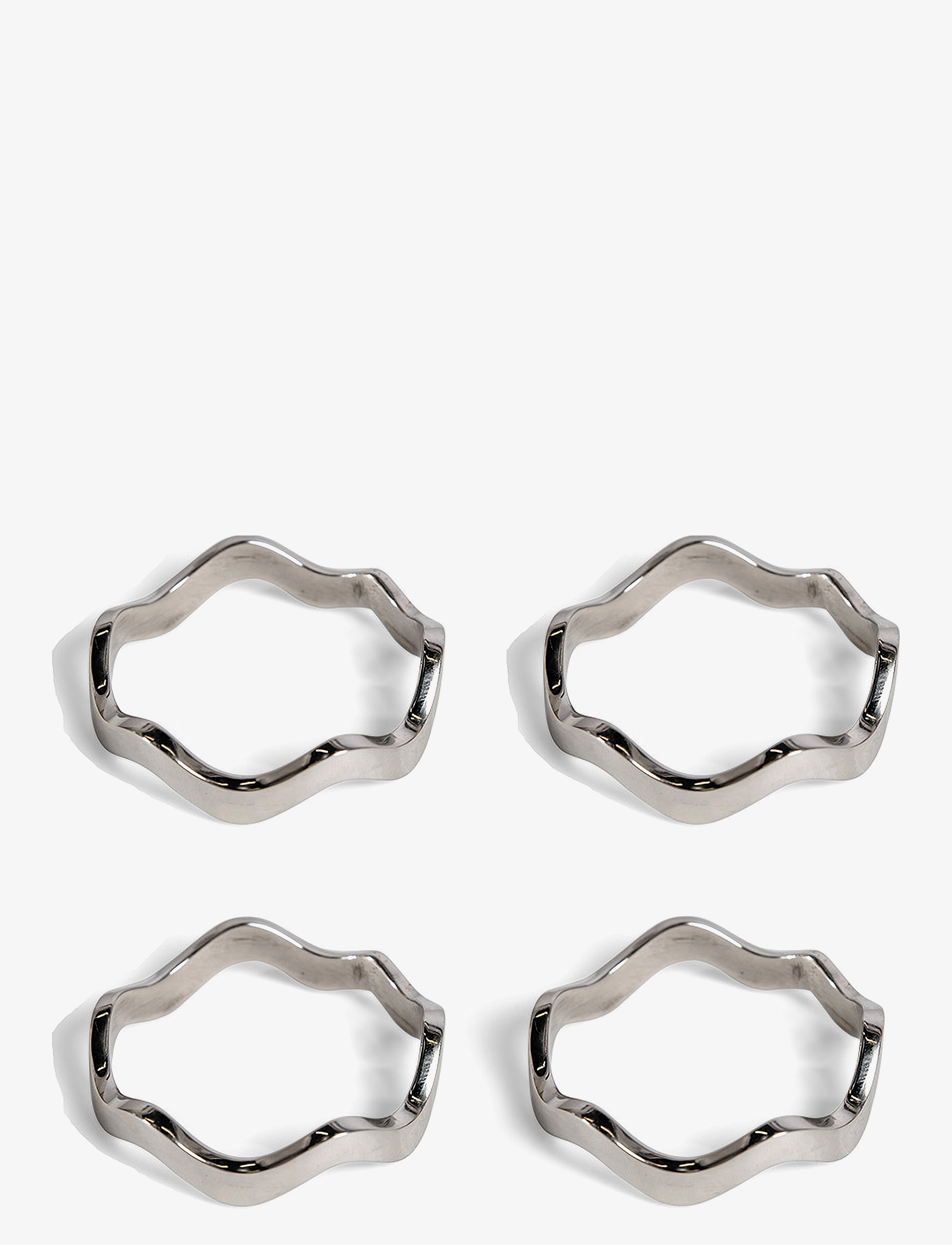 SAGAFORM Anna Servietring 4-Pak Silber - One Size - Unisex