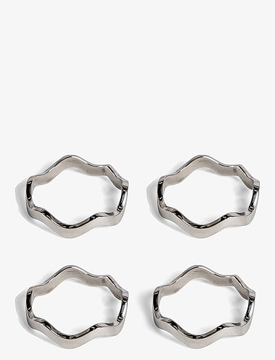 Sagaform Anna napkinring 4-pack - Salvrätikute rõngad ja hoidikud - SILVER / silver