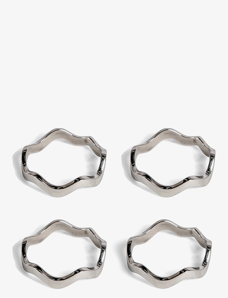 Sagaform - Anna napkinring 4-pack - salvešu gredzeni un turētāji - silver - 1