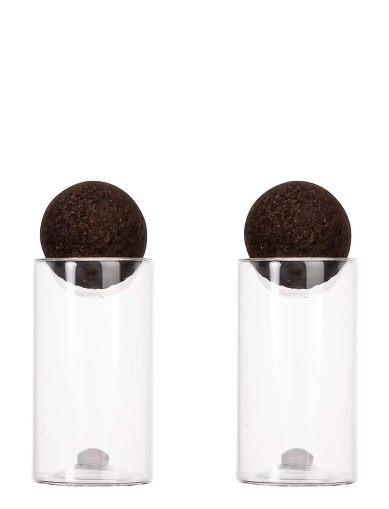 Nature salt- and pepper set with cork stoppers, 2-pcs - KLAR/MÖRKBRUN