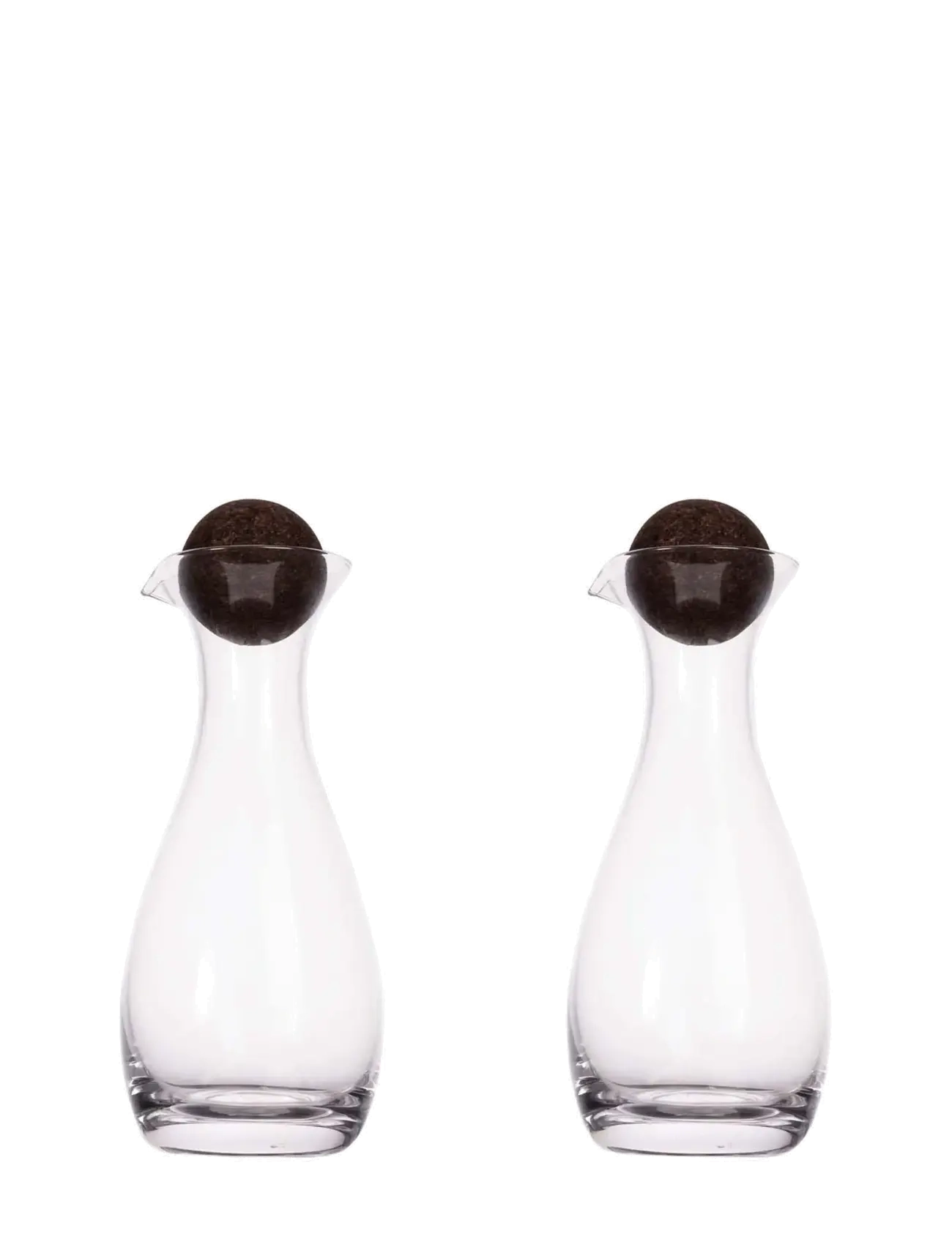 SAGAFORM Nature Olie-/Eddikeflaske Med Korkkugle, 2-Pak KLAR/MÖRKBRUN - One Sizex7.5 - Unisex