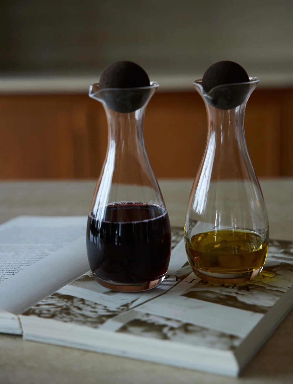 Sagaform - Nature oil/vinegar bottles with cork stoppers, 2-pcs - nach preis einkaufen - klar/mÖrkbrun - 1