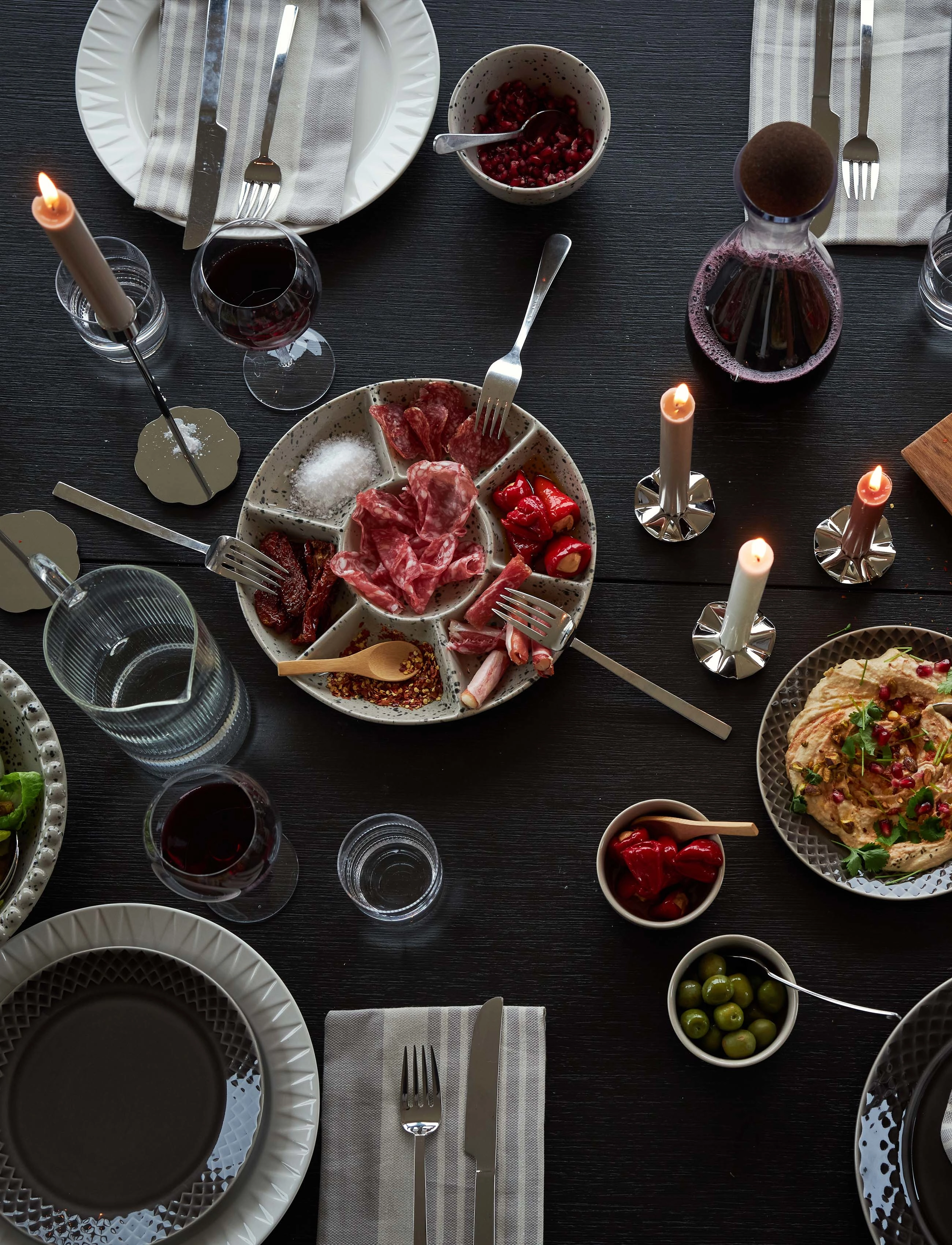 Sagaform Ditte Serveringsfat, H:3.5 cm B:26 x 26, Serving Dishes, Grau - Tapas Boards & Sets, Homeware