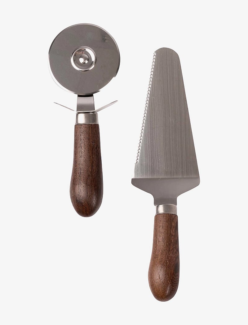 Sagaform - Astrid pizza- och pajset 2-pack - osta hinna alusel - brun/silver - 0