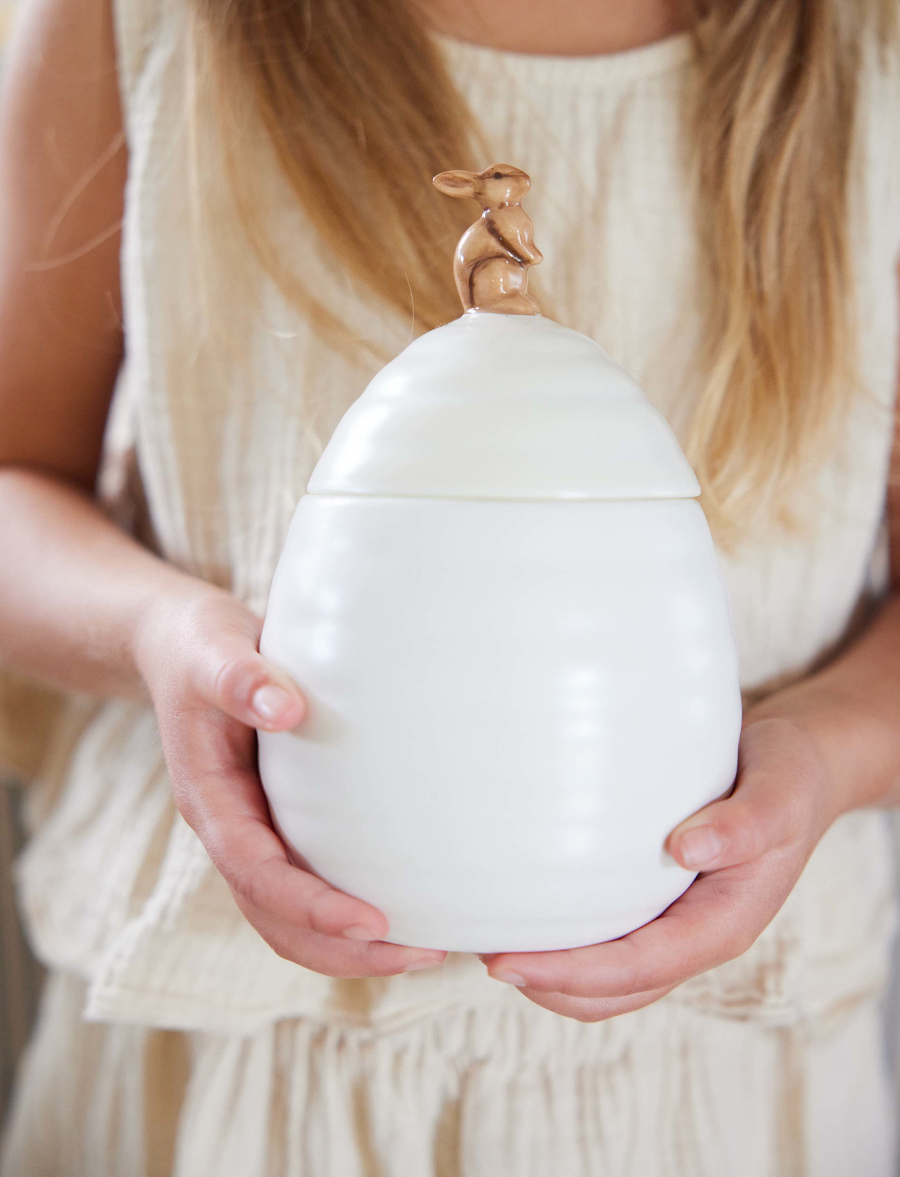Sagaform - Ellen jar with lid bunny - off white - 1