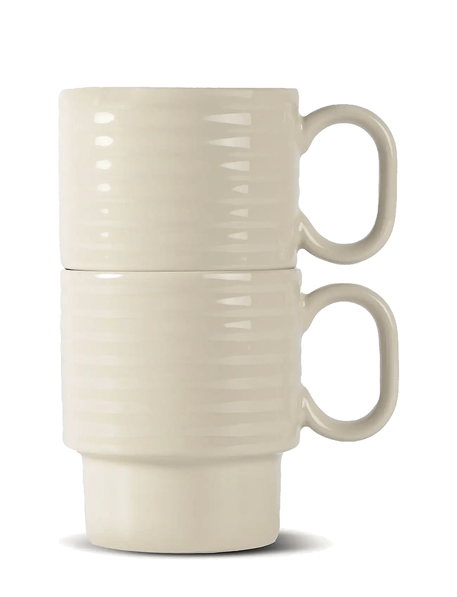 Sagaform - Coffee & More coffee mug, 2-pcs - kaffetassen - beige - 1