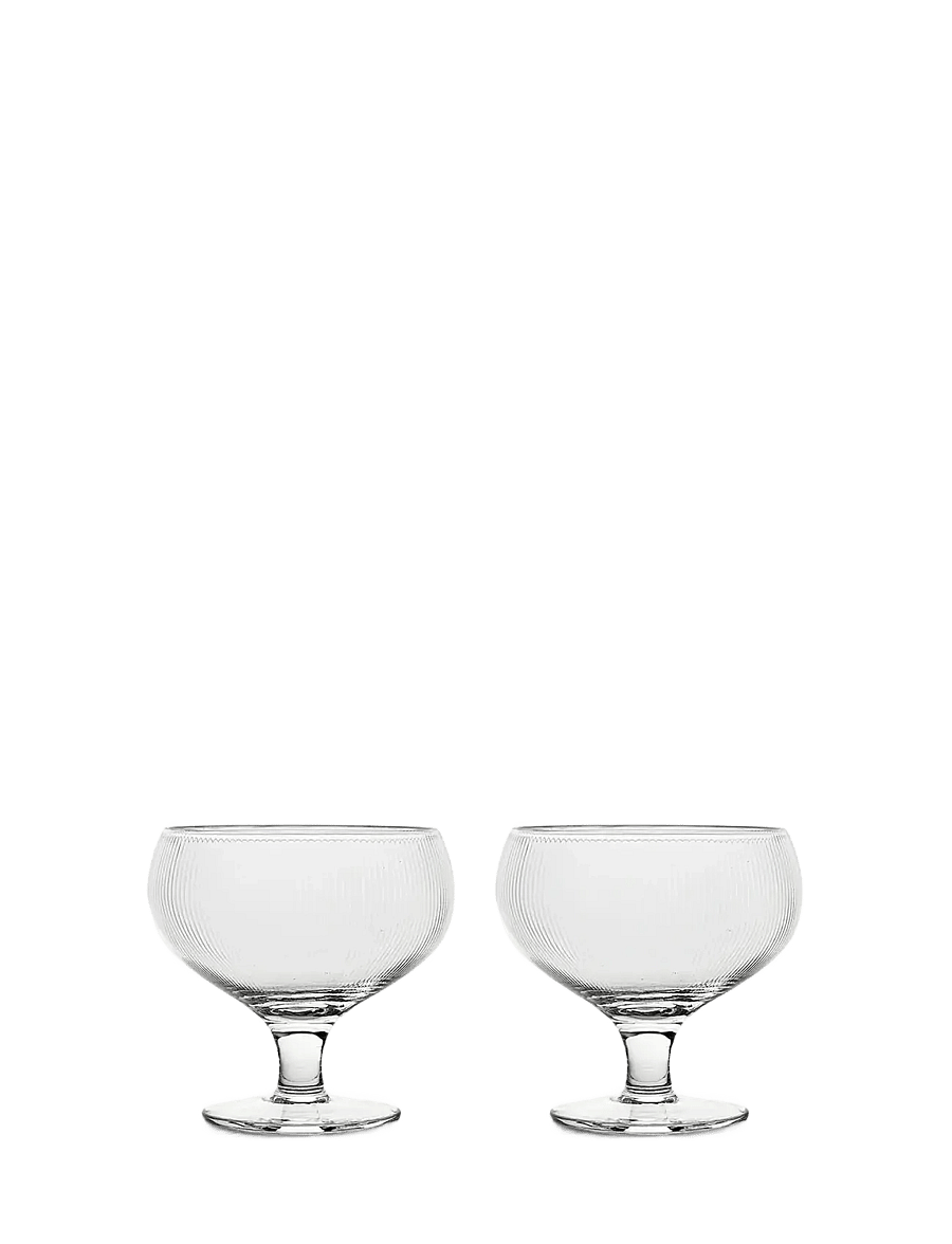 Sagaform - Blanka coupe glass, 2-pcs - valge veini pokaalid - clear - 1