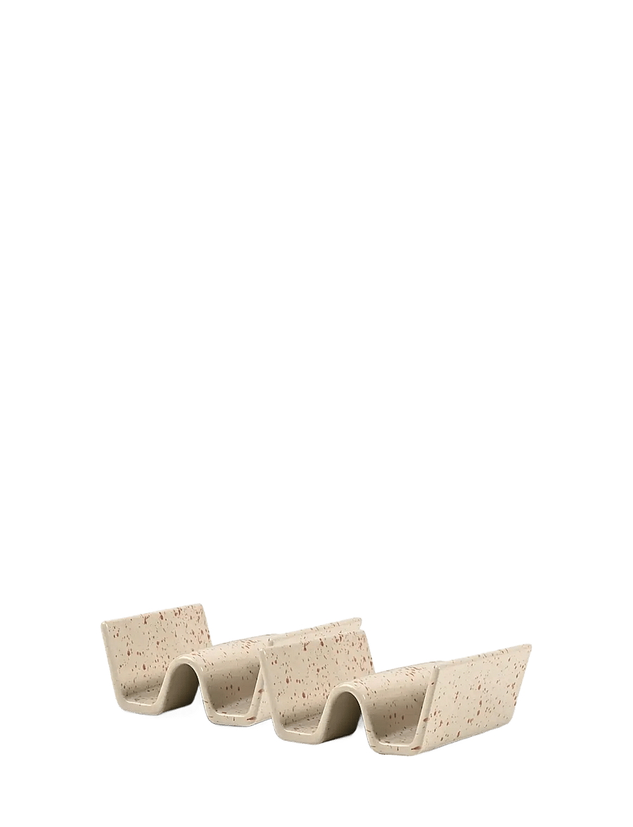 Sagaform - Ditte taco stand, 2-pcs - tabletts - beige/bordeaux - 1