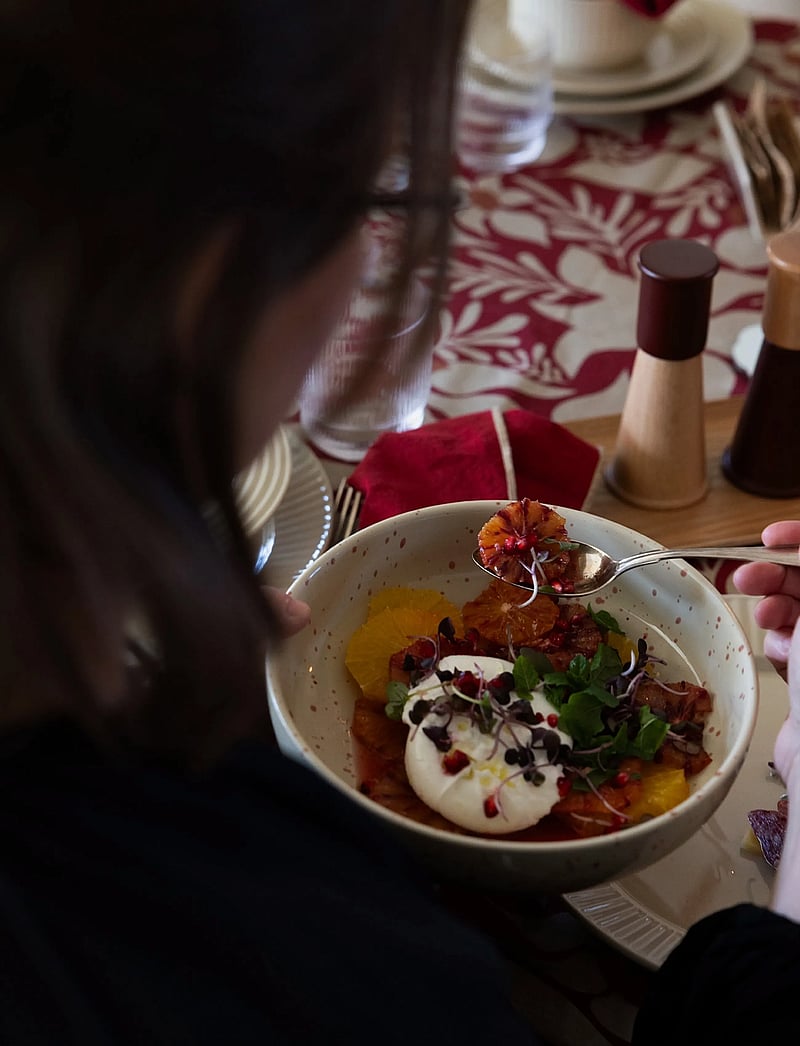 Sagaform - Ditte serving bowl - serveringsskåle - beige/bordeaux - 0