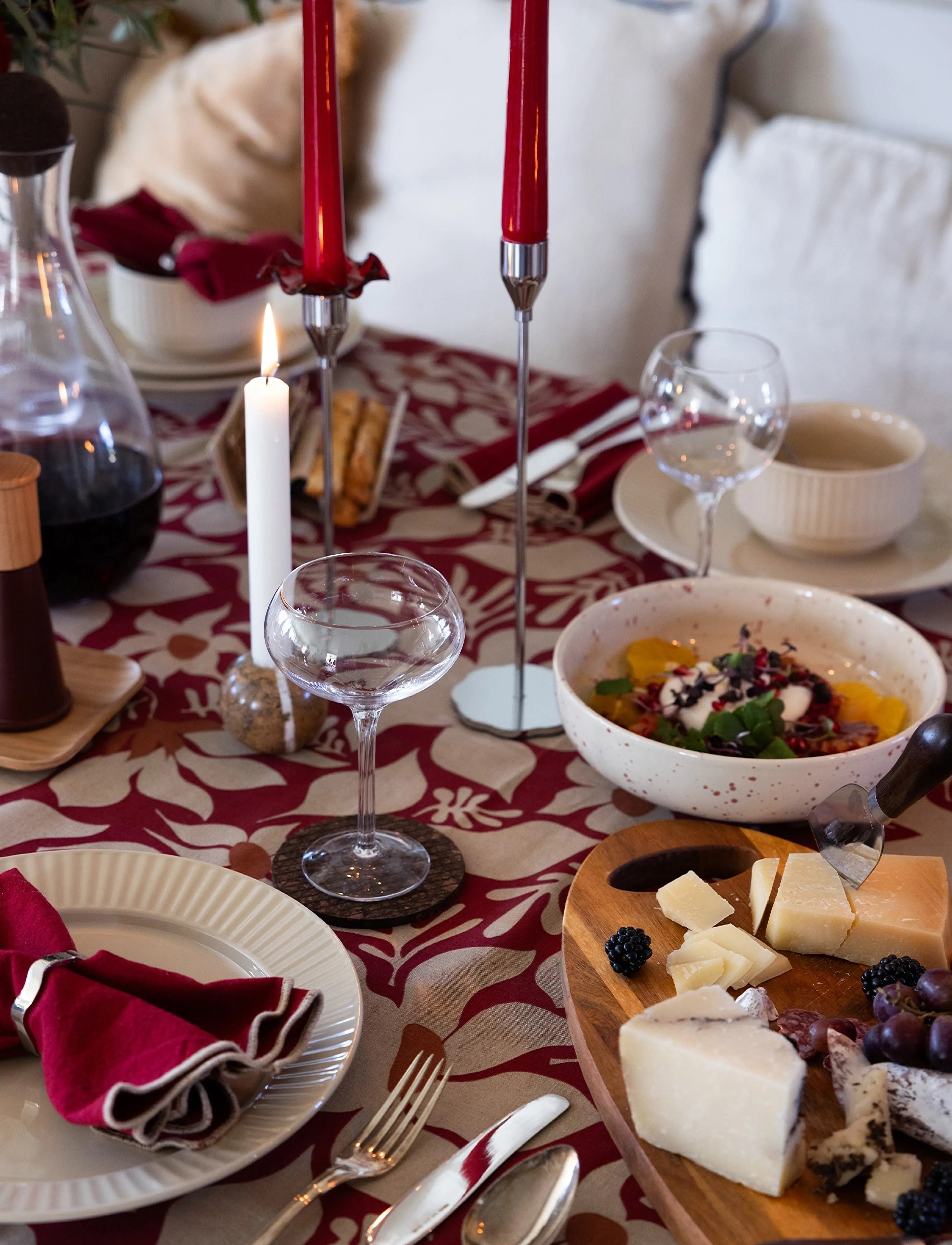 Sagaform - Ditte serving bowl - serving bowls - beige/bordeaux - 3