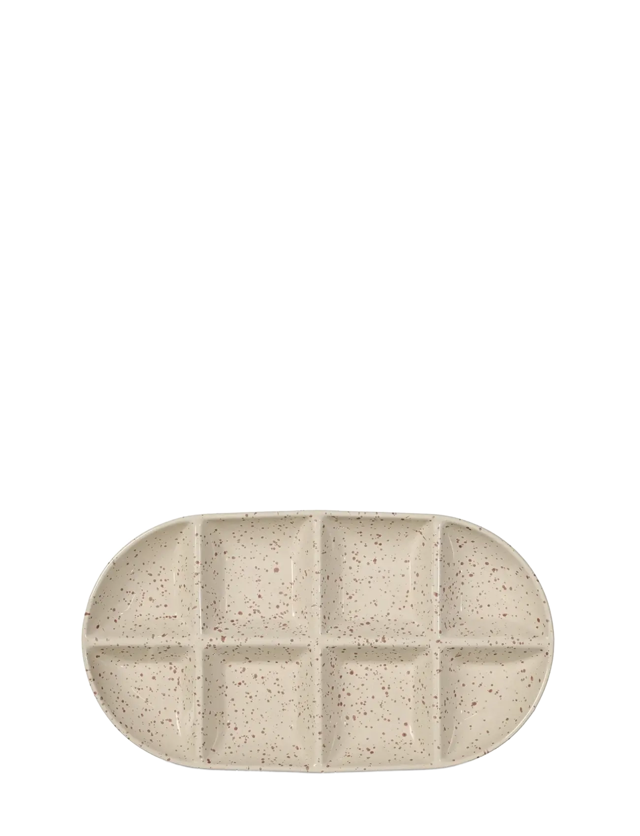 Ditte serving plate large - BEIGE/BORDEAUX