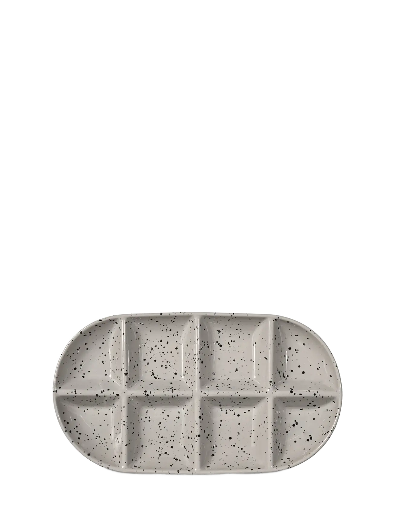 Ditte serving plate large - GREY/BLACK