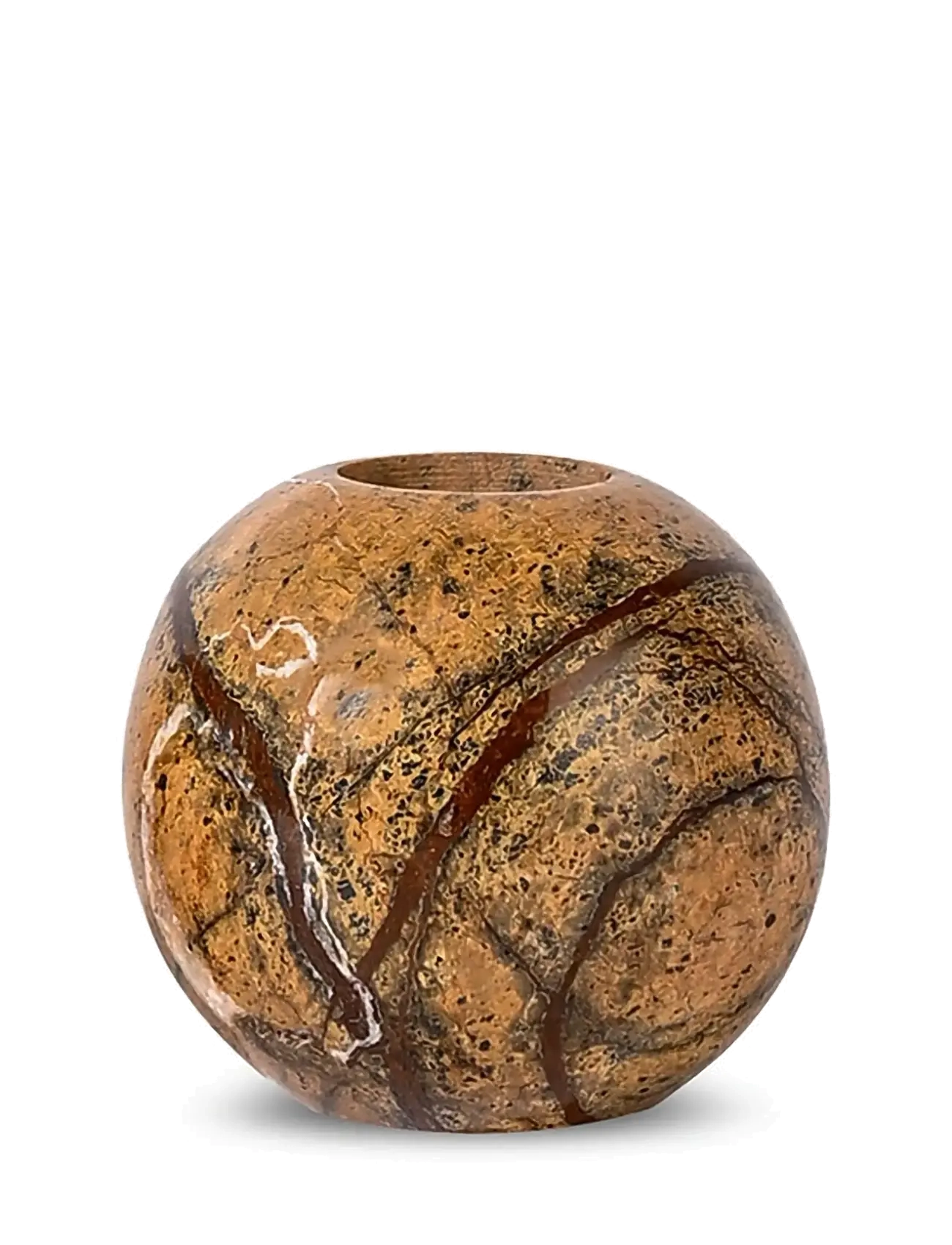 Sagaform Lysestage Af Sten, Lysestage, Brun, Str: ONE SIZE