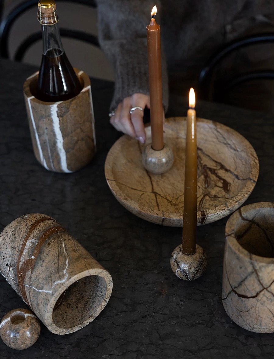 Sagaform - Sten candle holder - kerzenständer - brown - 3