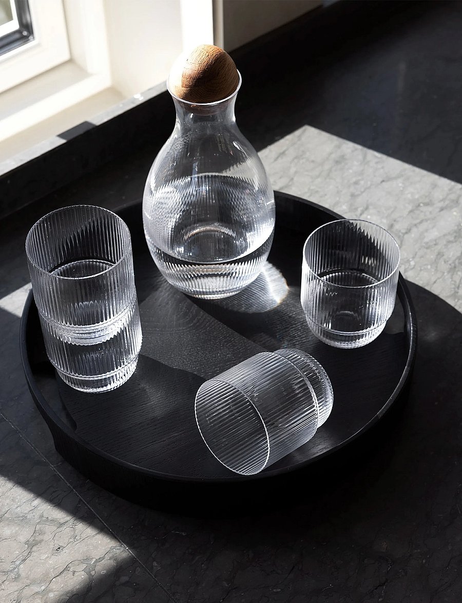 Sagaform - Hanna round tray - tabletts - black - 0