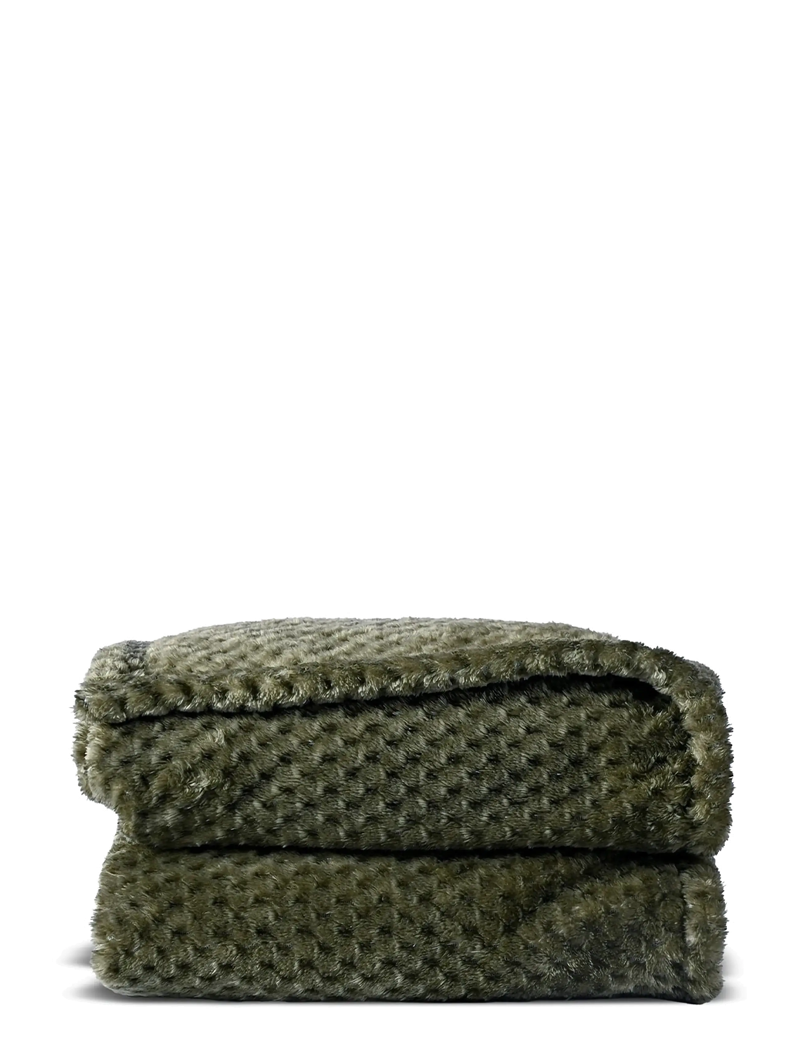 Sagaform Anni Fleece-Tæppe, Tæppe og plaid, Kakigrøn, Str: 130X170CM