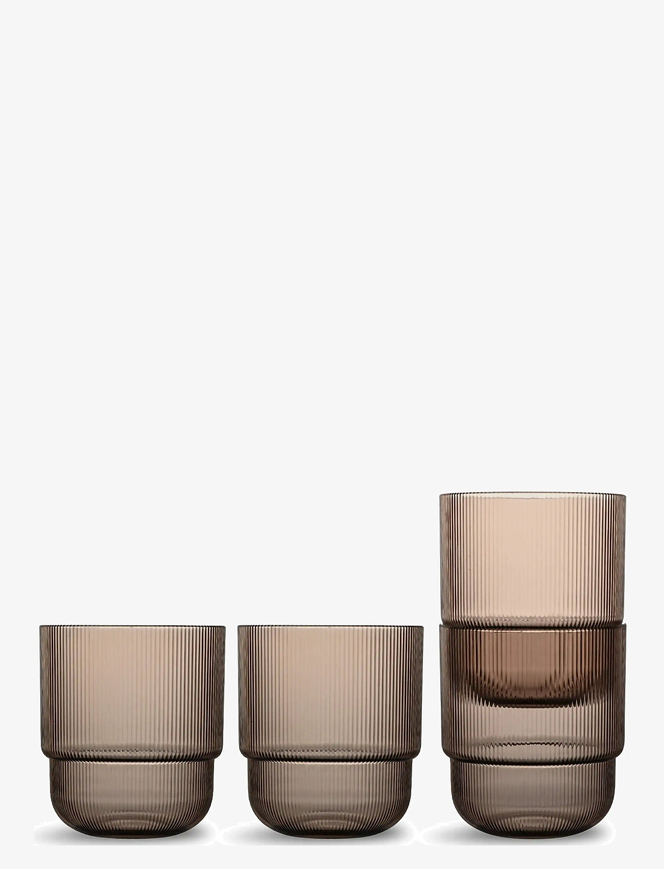 Sagaform - Billi water glass rPET, 4-pcs - drikkeglas - brown - 1