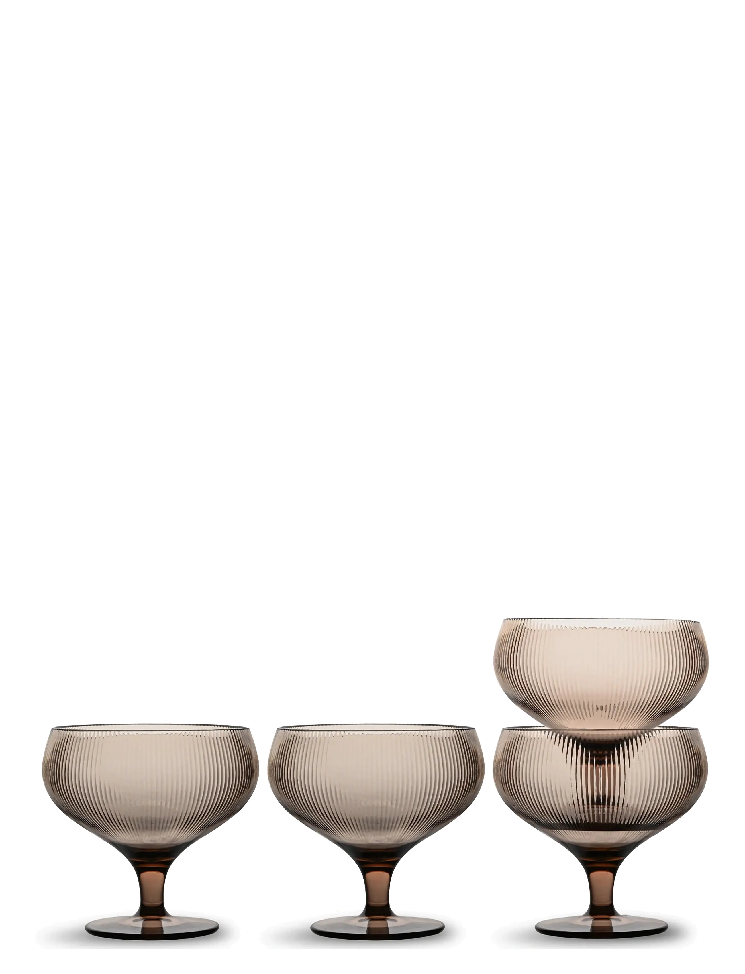 Sagaform Billi Champagneglas I Rpet, 4-Pak, Champagneglas, Brun, Str: 30 CL