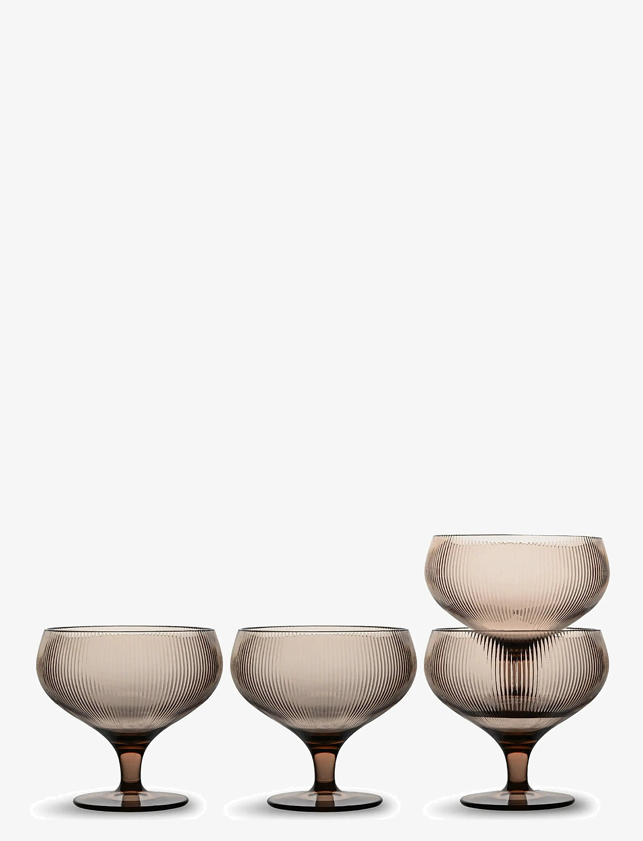 Sagaform - Billi coupe glass rPET, 4-pcs - cocktail & martini glasses - brown - 0