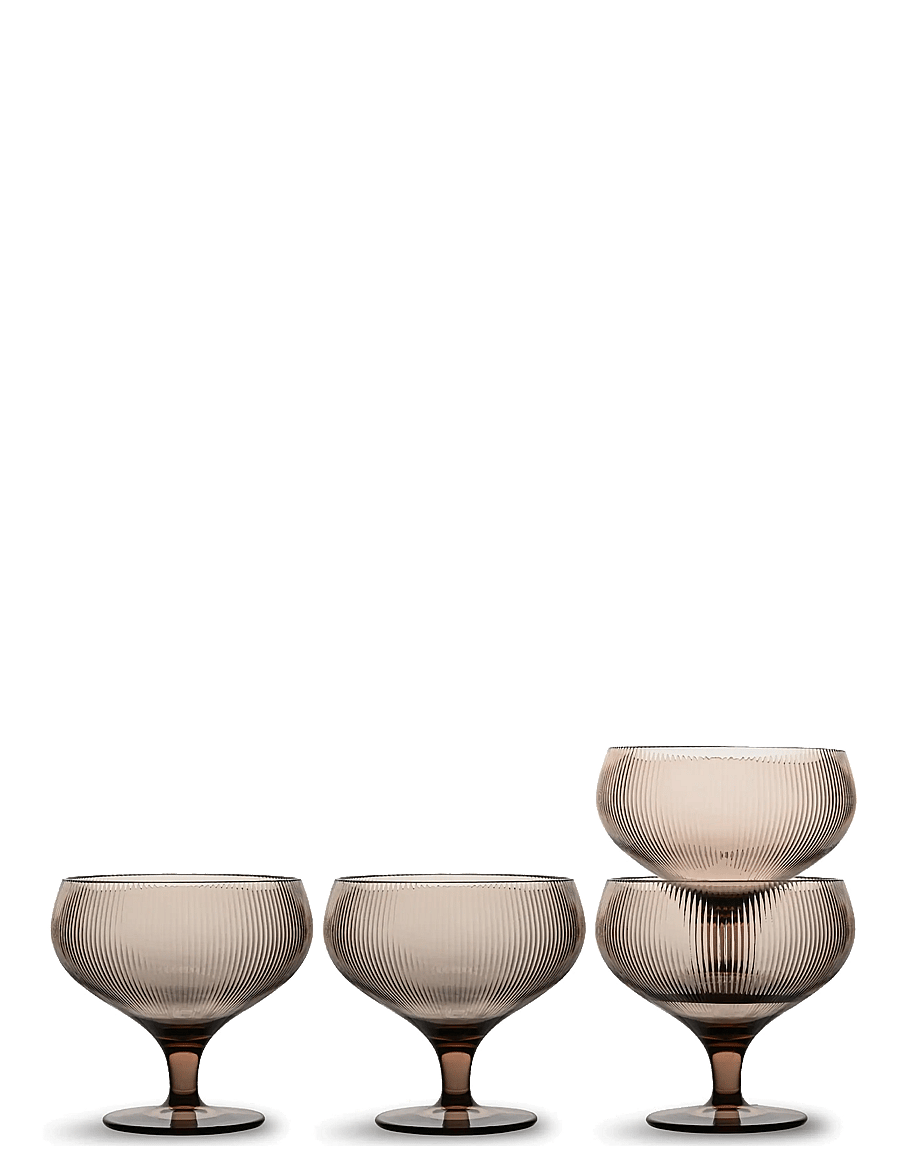 Sagaform - Billi coupe glass rPET, 4-pcs - kokteili- ja martiiniklaasid - brown - 1