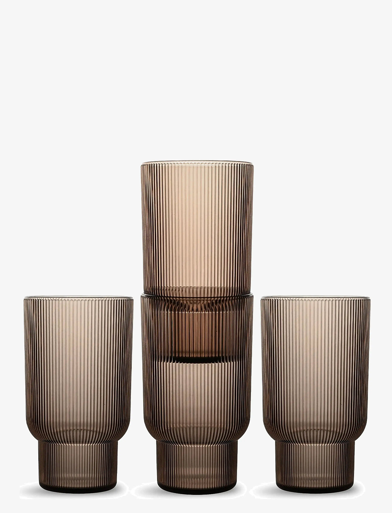 Sagaform - Billi drinking glass rPET, 4-pcs - drinking glasses & tumblers - brown - 1
