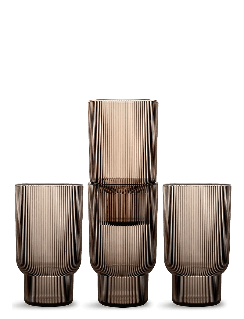 Sagaform - Billi drinking glass rPET, 4-pcs - joogiklaasid - brown - 1