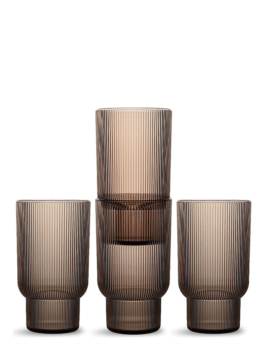 Sagaform - Billi drinking glass rPET, 4-pcs - trinkgläser - brown - 1