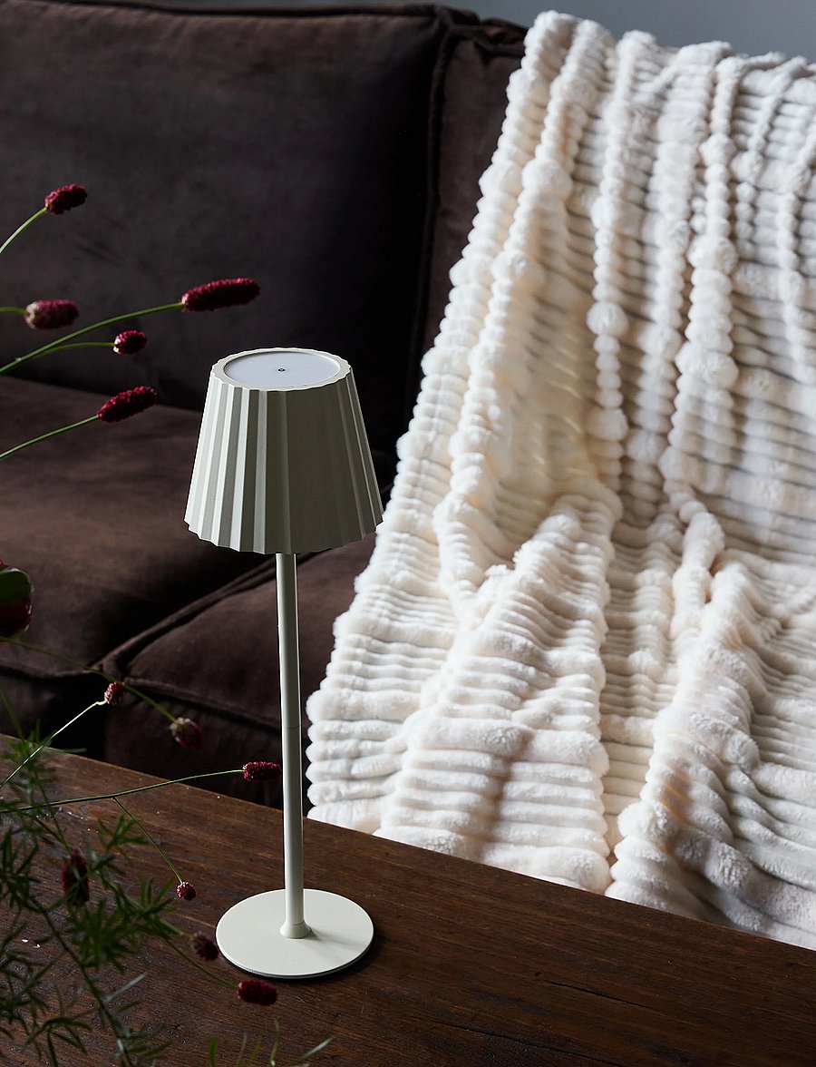 Sagaform - Estella fleece plaid - pleedid - off white - 0
