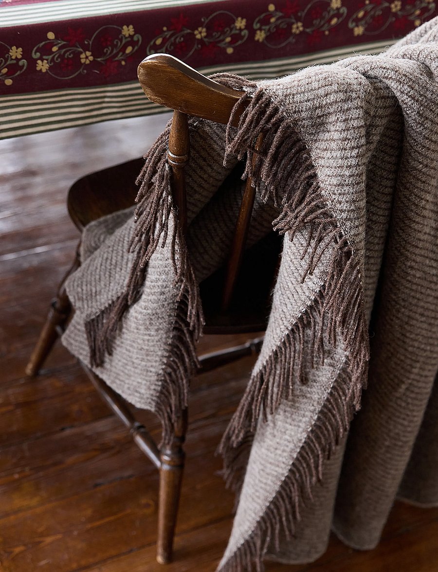 Sagaform - Ulli stripe throw - decken - brown - 0